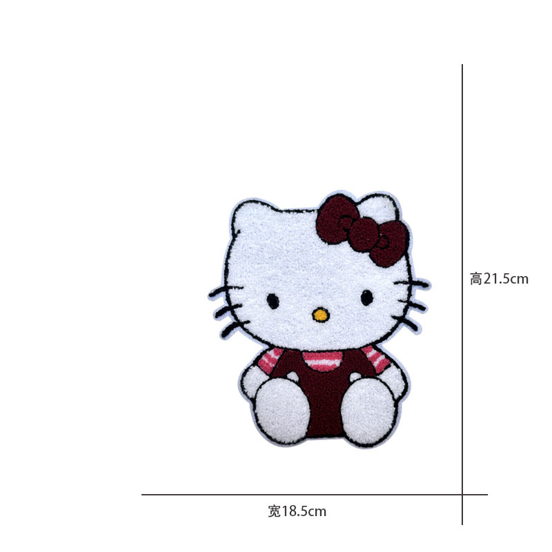 Cartoon al por mayor bordado por computadora kt pegatinas de tela de gato Sanliogou diy pegatinas de parche tejido cesta de ropa adorno accesorios pegatinas