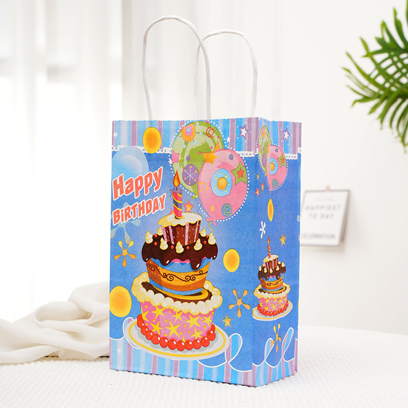 Bolsas de papel kraft en stock Bolsas de papel de cumpleaños felices en inglés Bolsas de regalo de cumpleaños image 10