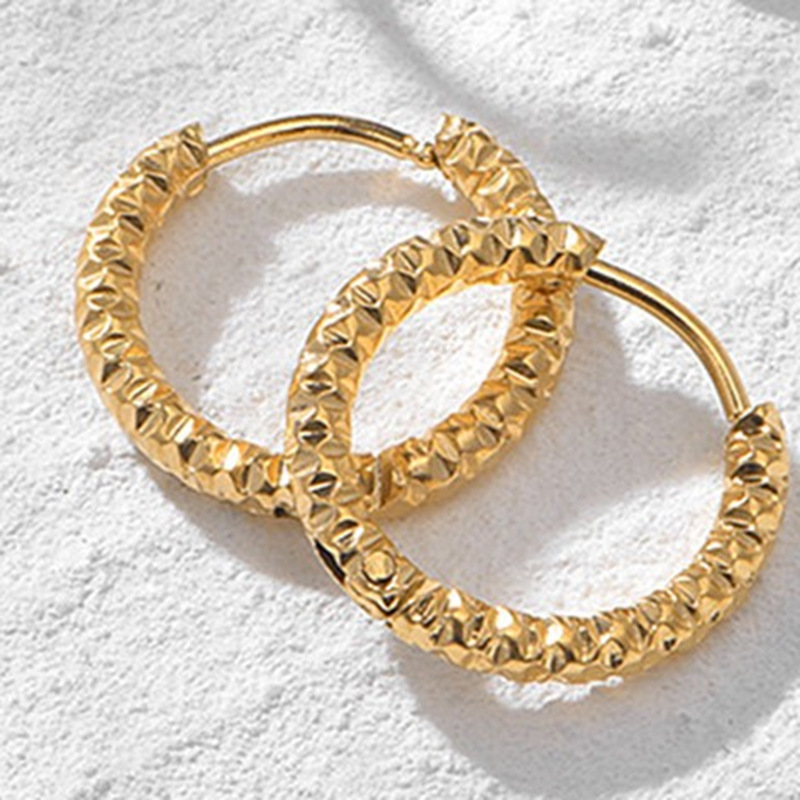 Francoski slog zlomljen srebrni deset tisoč zaponka za uho iz titana jekla nakit nišna osebnost zvezdno nebo reliefni krog globoko zlato uho_voghion.com