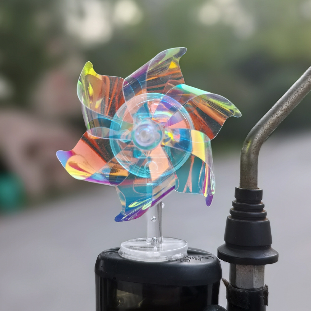 Vehículo eléctrico motocicleta energía eólica colorido pequeño molino de viento generación de energía eólica LED brillante decoración de automóviles decoración de automóviles