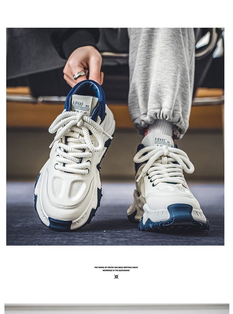 Men's Thick-soled Casual Dad Sneakers Height Increasing Board Shoes_voghion.com