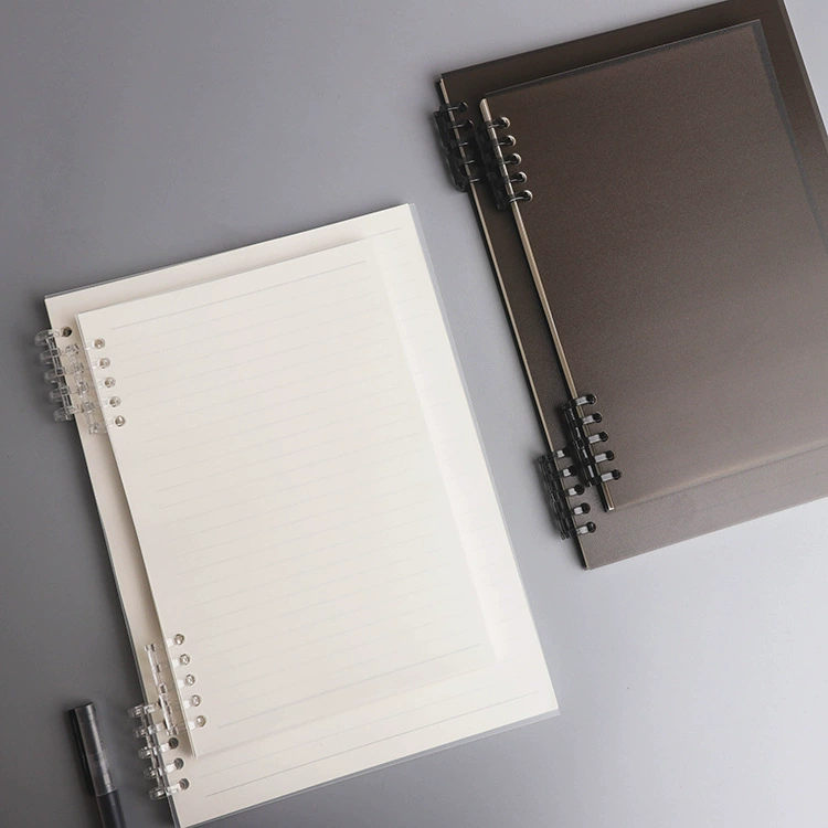 Transparent Cover Notebook Refillable, 10-Hole A5/B5, Lined & Grid Inner Pages