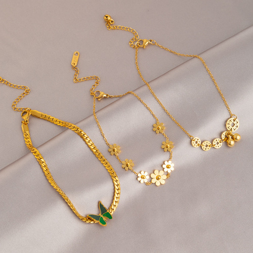 Anklet jewelry for women  new 18K gold titanium steel non-fading temperament ins versatile high-end anklet foot jewelry