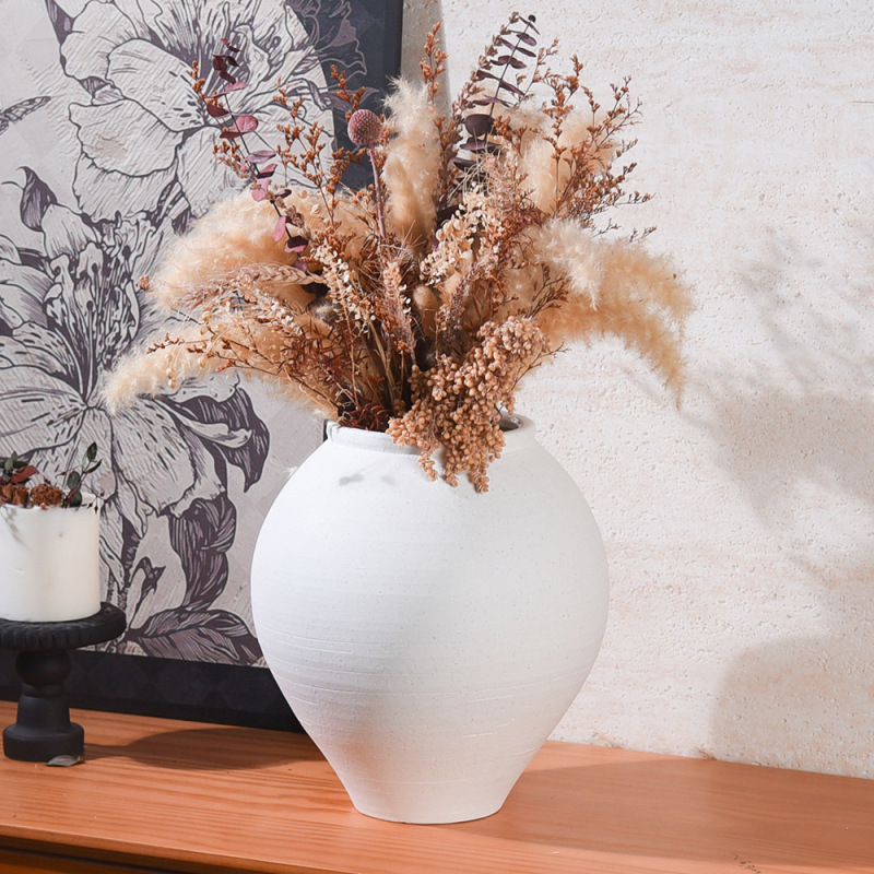 Rustic Pottery Vase, Ceramic Flower Vase, Wabi-Sabi Style, High-End Feel, Hand-Scraped Surface, Dried Flower Arrangement Vessel, Soft Decoration Ornament Rustic Pottery Vase, Ceramic Flower Vase, Wabi-Sabi Style, High-End Feel, Hand-Scraped Surface, Dried Flower Arrangement Vessel, Soft Decoration Ornament