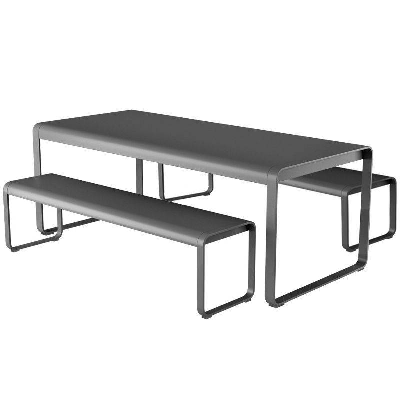 Mesa y silla personalizados de aluminio al aire libre Jardín al aire libre Hotel Villa Resort Residencial Mesa y silla metálica Set