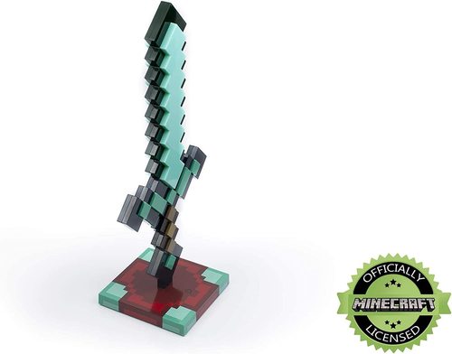 My World Toy Desktop LED Light-Up Toy Weapon Sword Block Box Figure Accessories Model Doll