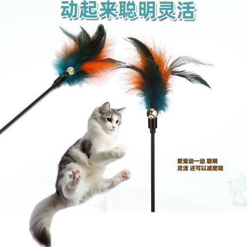 Handheld Cat Funny Stick New Cat Toy Funny Stick Handheld Feather Funny Cat Toy Cat Supplies