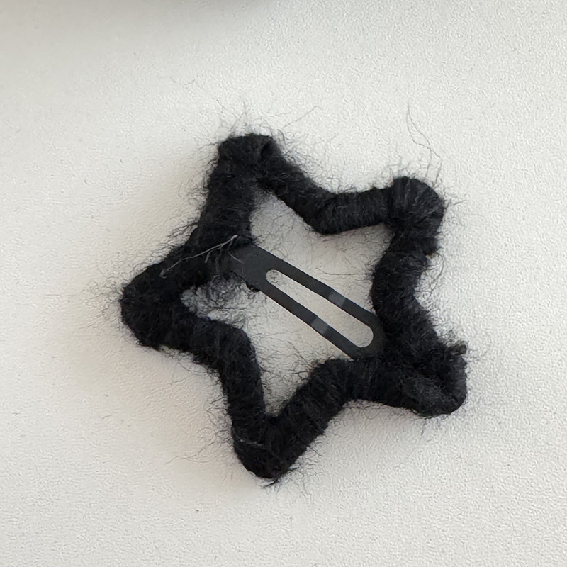Höst och vinter ny handgjord ull Winding Star hårnål elegant all-match luggklämma trasig hårnål plyschklämma håraccessoarer_voghion.com