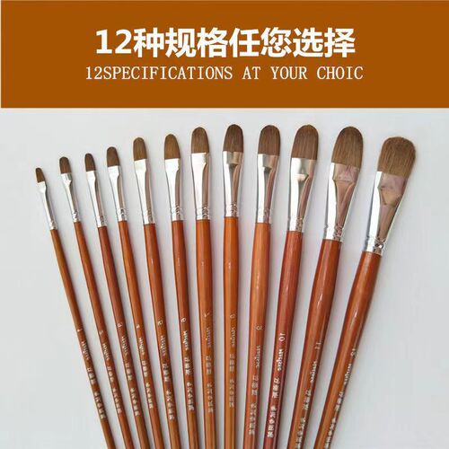 Matisse Wolf Hair Oil Paint Brush Single Round Head Watercolor Pen Art Acrylic Soft-Bristled Pen Set For Students