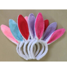 跨境现货六一复活节毛绒亮片小白兔子耳朵发箍微商批发扫码送礼品