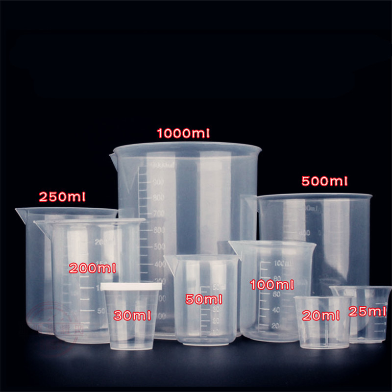 供应无柄塑料量杯塑料烧杯 带刻度量杯 塑料量杯 带嘴烧杯