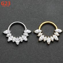 G23钛合金简约欧美跨境鼻环满钻F136闭合环女个性轻奢耳鼻环乳环