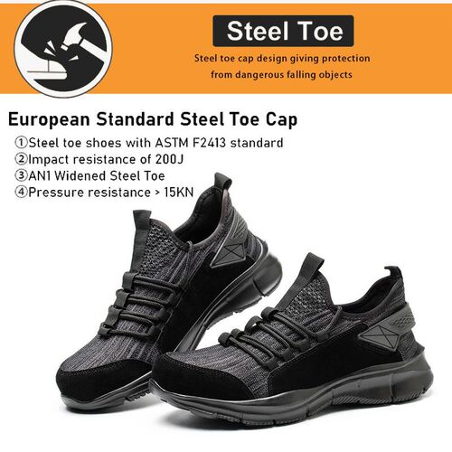 Cross-border labor safety shoes wholesale, anti-puncture and anti-strike construction site shoes with steel toe, lightweight protective casual safety shoes