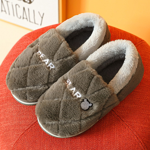 Winter cotton slippers for men with heel cotton shoes for home couples indoor non-slip warm home furry slippers for women wholesale