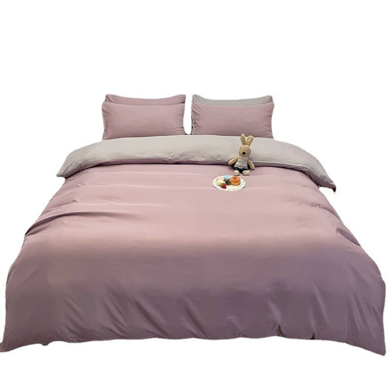 140200 solid color student quilt cover dormitory polyester cotton plain japanese style AB version buy 150 quilt covers one piece e18