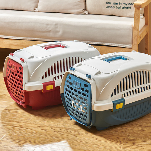 Pet Airline Carrier Cat Carrier Baozi Portable Travel Dog Transport Box Plastic Shipping Box Handheld Travel Suitcase