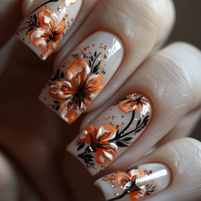European-style nail piece Europe and the United States wear a natural flavor big petals Nails fake nail art TA-78