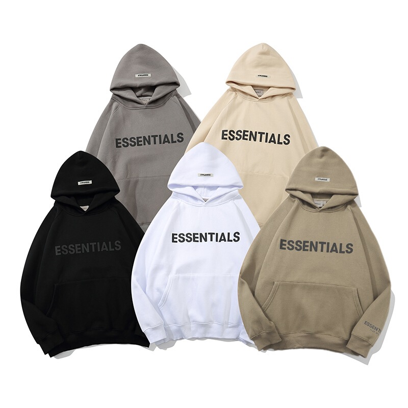 Fog Multi-Thread Essential Silicone Letter Hooded Sweatshirt Reflective Jacket Trendy Brand Fleece-Lined Loose Hoodie Fog Multi-Thread Essential Silicone Letter Hooded Sweatshirt Reflective Jacket Trendy Brand Fleece-Lined Loose Hoodie