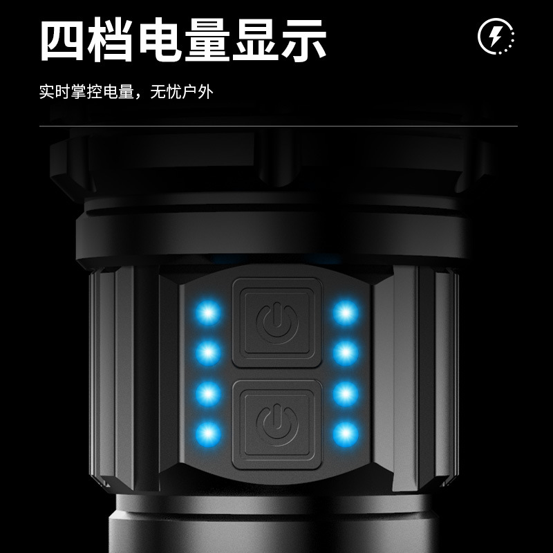 Zoom linterna láser aleación de aluminio linterna de luz fuerte de largo alcance de alta potencia del reflector linterna Tyep-C carga rápida al por mayor