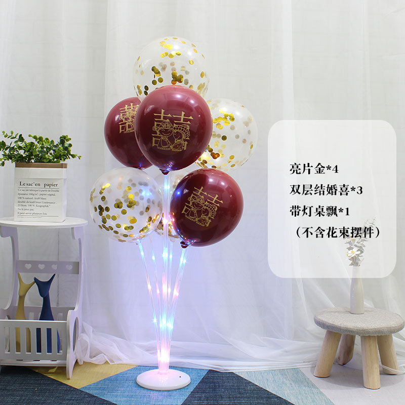 Mesa de piso luminoso con luz flotante Día del niño bebé cumpleaños traje globo decoración la boda partido soporte