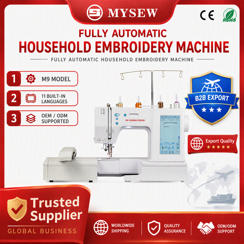 Meierxiu M9 Household Fully Automatic Computer Embroidery Machine with Large Color Screen for Garment Embroidery Meierxiu M9 Household Fully Automatic Computer Embroidery Machine with Large Color Screen for Garment Embroidery
