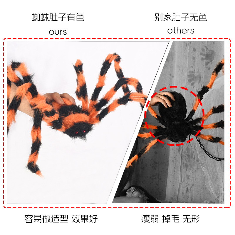 Araña de Peluche Grande Multicolor para Decoración Exterior de Halloween image 6