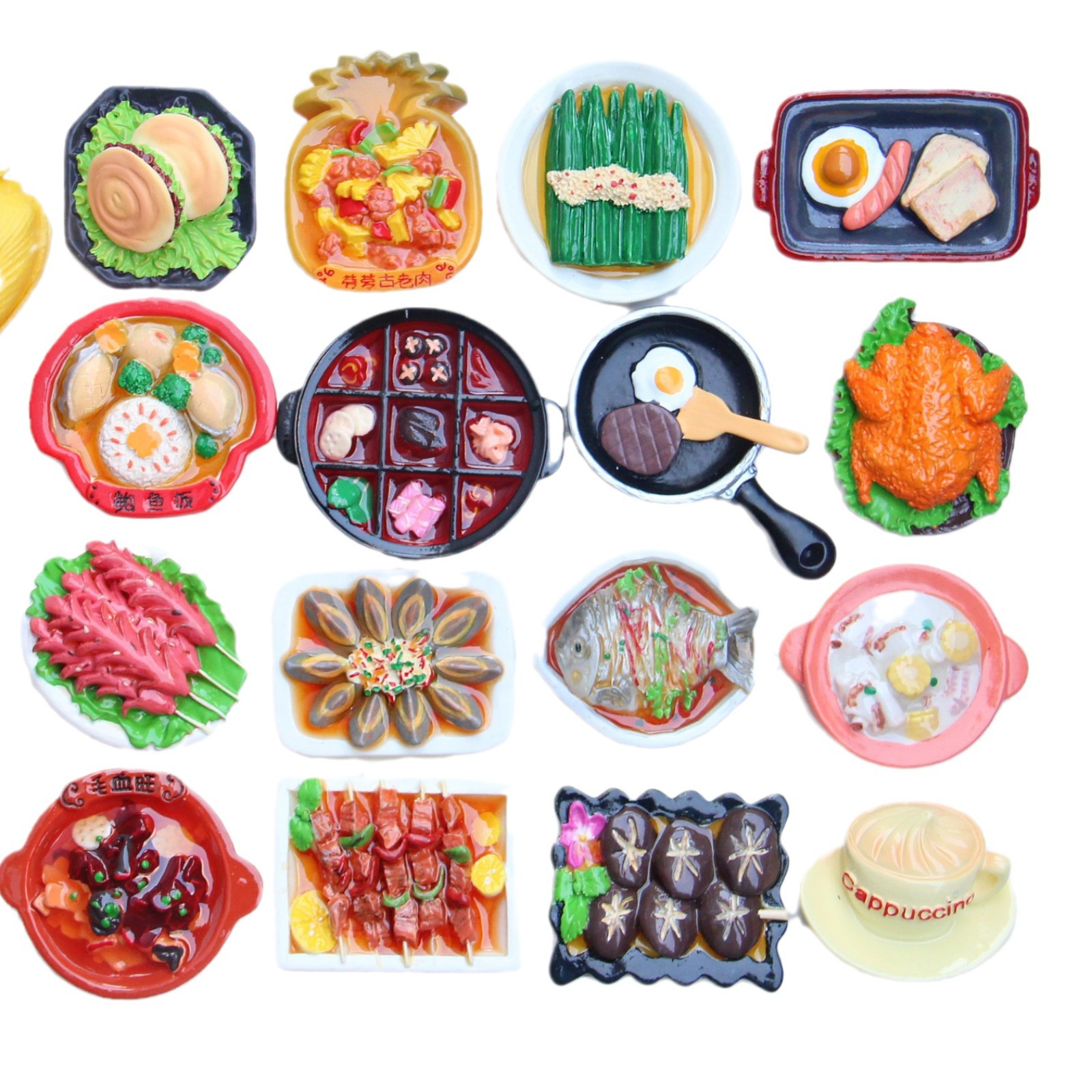 DOUYIN DUI PING 음식 장난감 냉장고 자석 블라인드 백 제조 업체 직접 판매 중국 스타일 중국 음식 음식 장난감 냉장고 자석 수지 음식 장난감