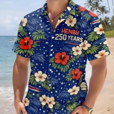 2026 Hawaiian Casual Short-Sleeve Button-Down Beach Aloha Shirt Suitable for Independence Day Party Short-Sleeve Shirt