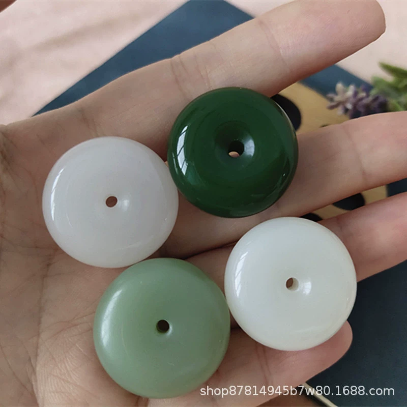 Protective amulet white jade, buckle, jasper, pendant