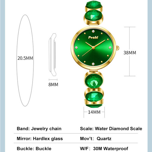 POSHI new fashion bracelet versatile women's quartz watch internet celebrity rose gold trend watch waterproof bracelet for women