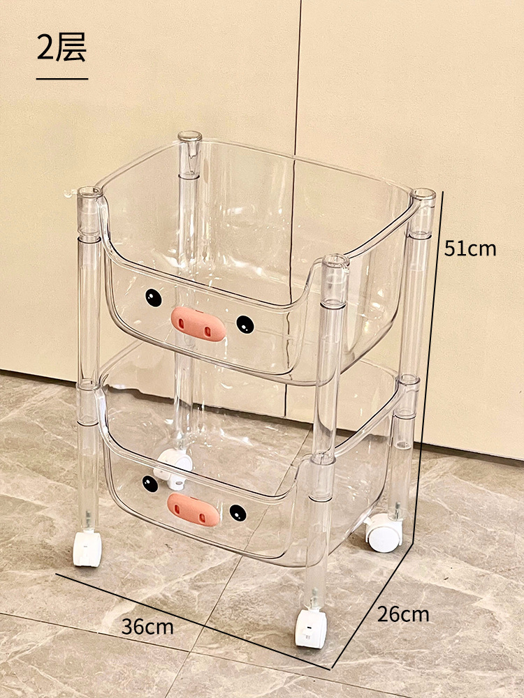 Piso Trolley móvil merienda gabinete de almacenamiento de múltiples capas de noche estantería dormitorio hogar artefacto rack de almacenamiento