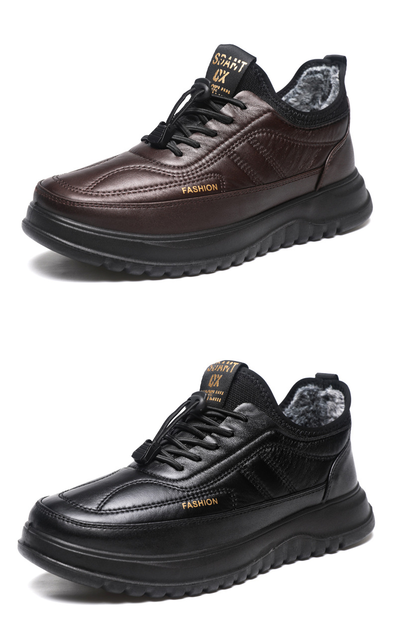 Scarpe uomo invernali in tessuto foderate in pile stringate calde_voghion.com