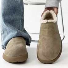 保暖加绒勃肯鞋男鞋一脚蹬冬季棉鞋小土豆鞋全包头包跟棉拖鞋外穿