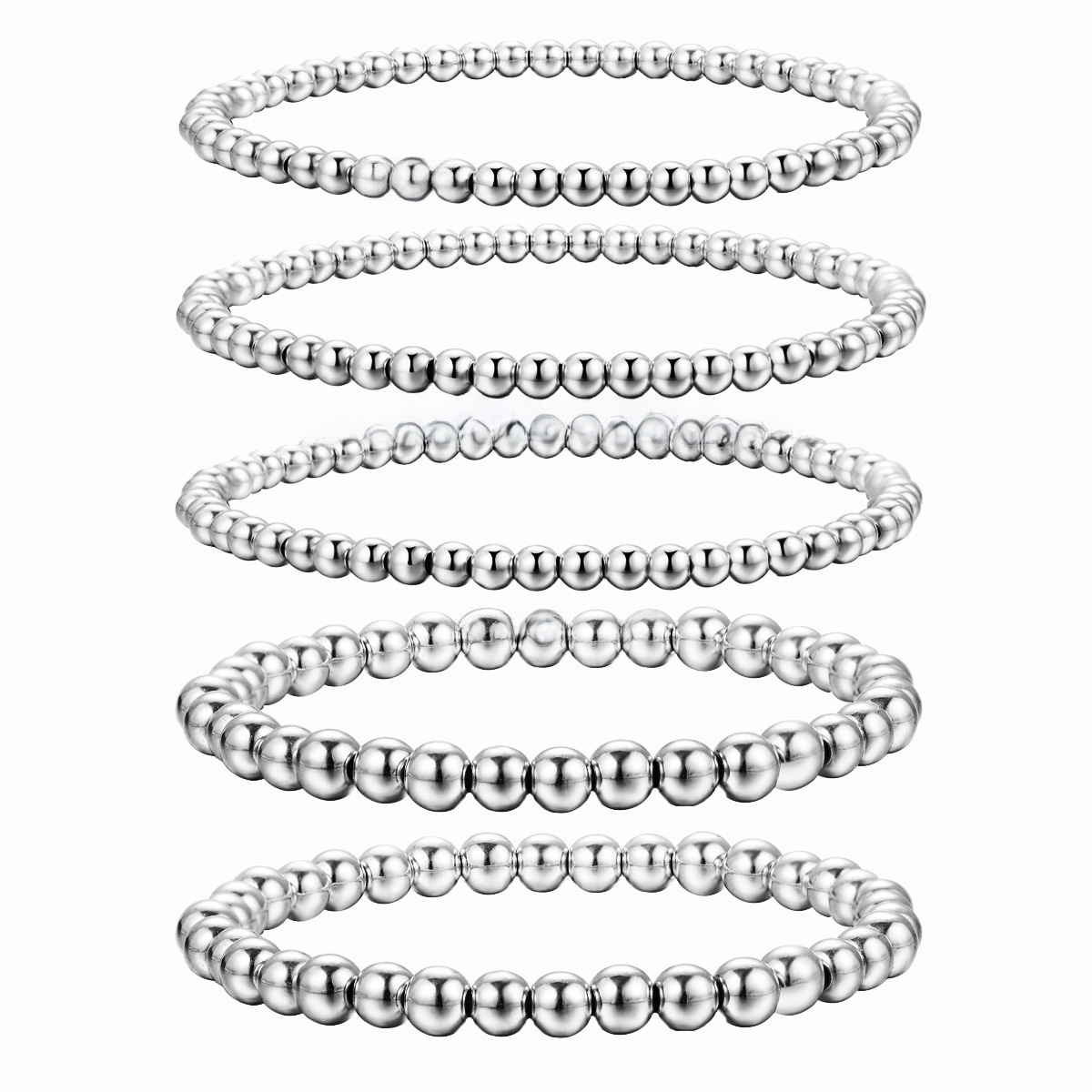 hot selling bracelet 4mm6mm simple round beads gold retro American CCB elastic beaded bracelet_voghion.com