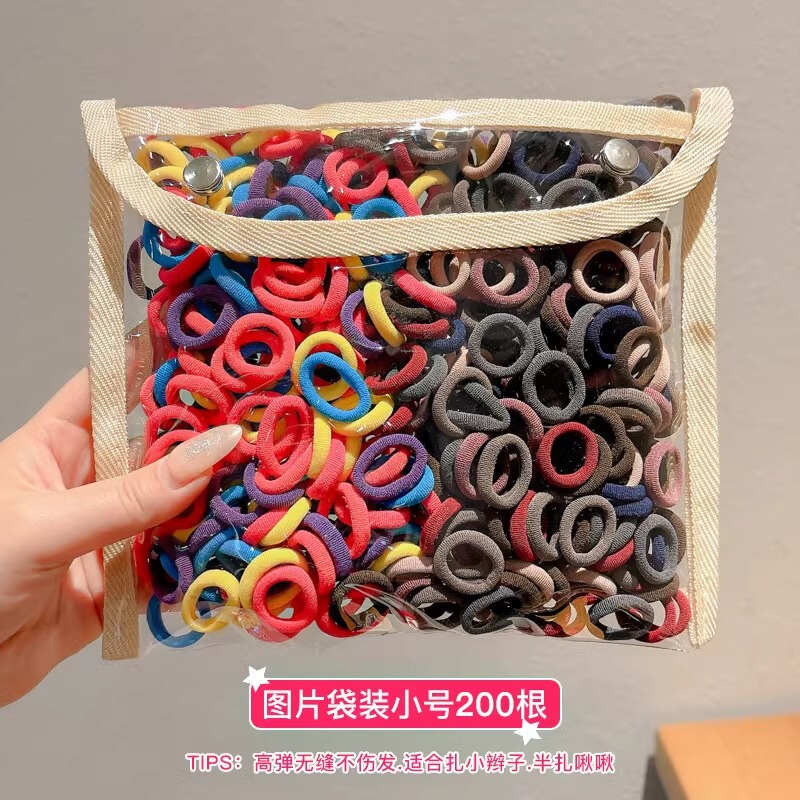 韩版儿童发圈无痕耐用毛巾圈头绳高弹力皮筋发绳儿童百搭纯色发饰|undefined