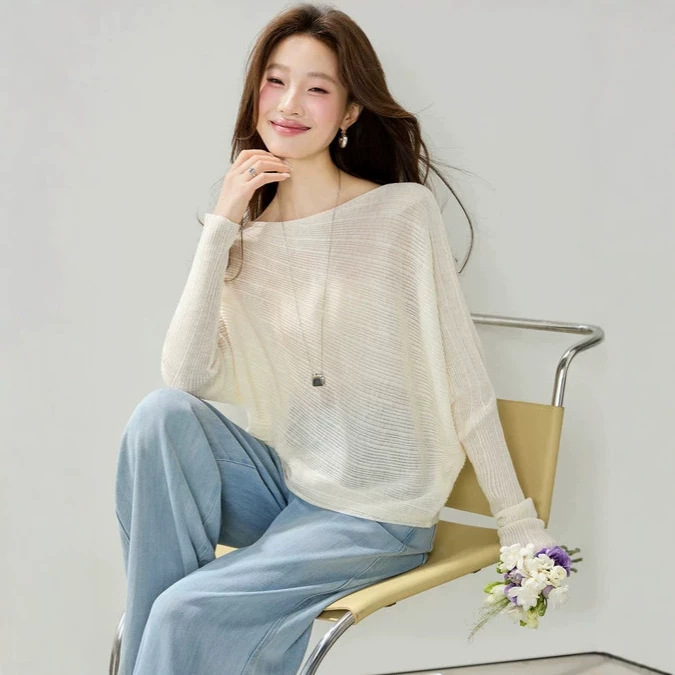 Cross-Border Summer Linen Sun-Protective Knit Cover-Up, Skin-Friendly and Cool, Japanese-Style Artistic Travel and Daily Wear for Women