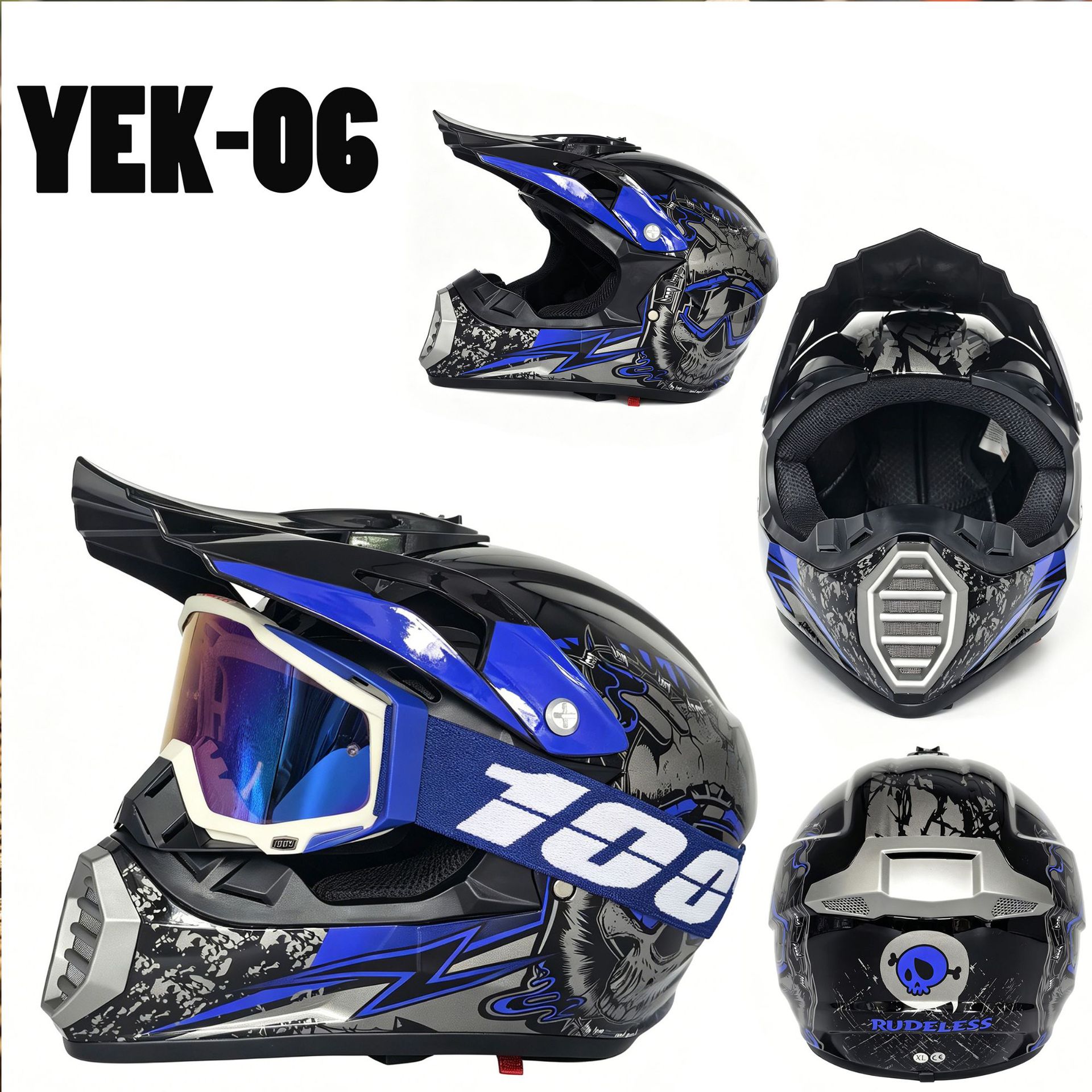 Adult and Children's Motorcycle Helmets Dot Certified Electric Vehicle Bicycle Helmets Off-Road Helmets C Full-Face Motorcycle Helmets