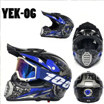 Motosiklet kaskı (dəbilqə) – Helmets Off-Road Helmets C Full-Face - adult-yek-06-blue-gray-l-size