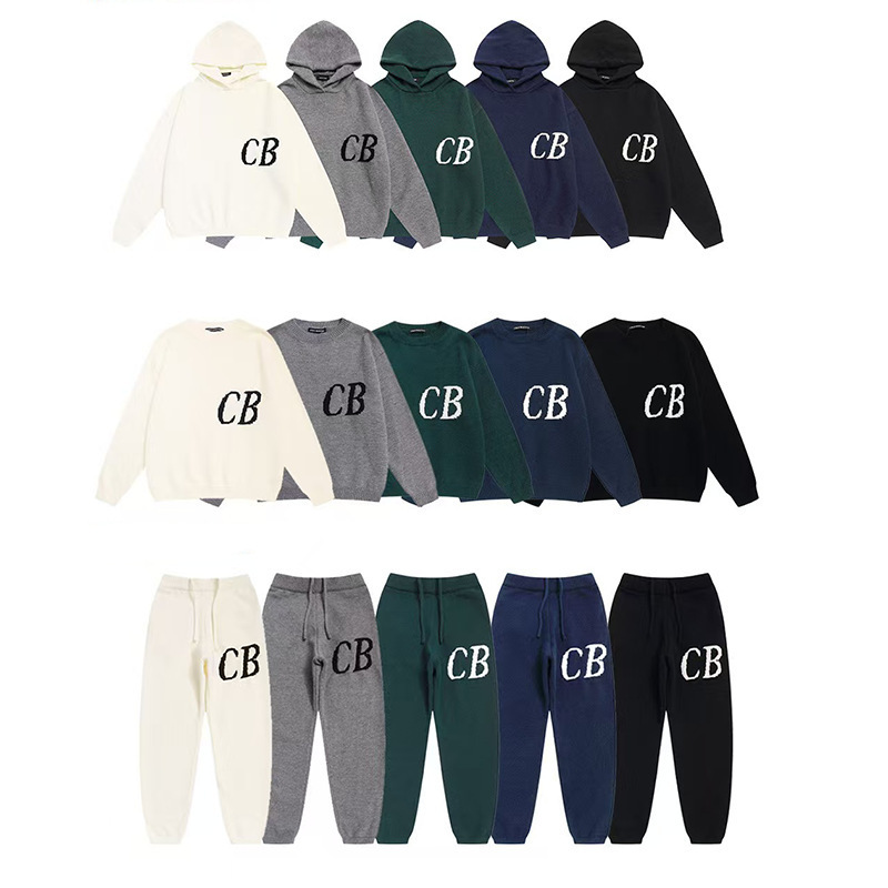 Cross-Border Hot-Selling Minimalist Letter Cole Buxton Jacquard Unisex Couple Crewneck Hoodie Knit Sweater and Pants Cross-Border Hot-Selling Minimalist Letter Cole Buxton Jacquard Unisex Couple Crewneck Hoodie Knit Sweater and Pants