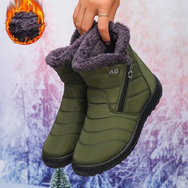 Zapatos de algodón de invierno de mujer procesamiento único de poliuretano personalizado botas de algodón transfronterizas de tamaño grande más vello grueso botas de nieve cálidas