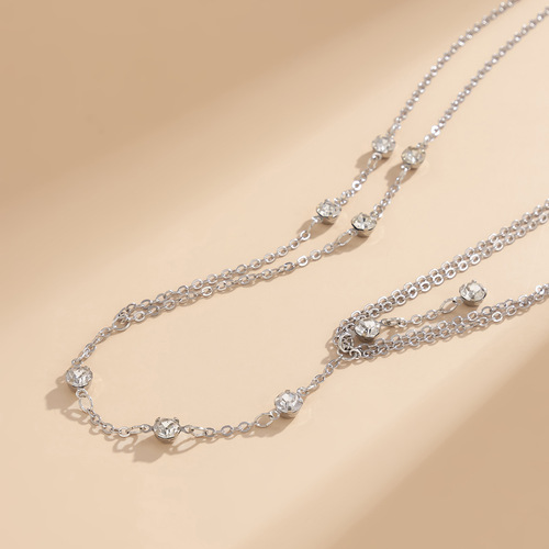 European and American cross-border accessories Beach bikini cross clothing chain Sexy rhinestone multi-layer tassel chain body chain