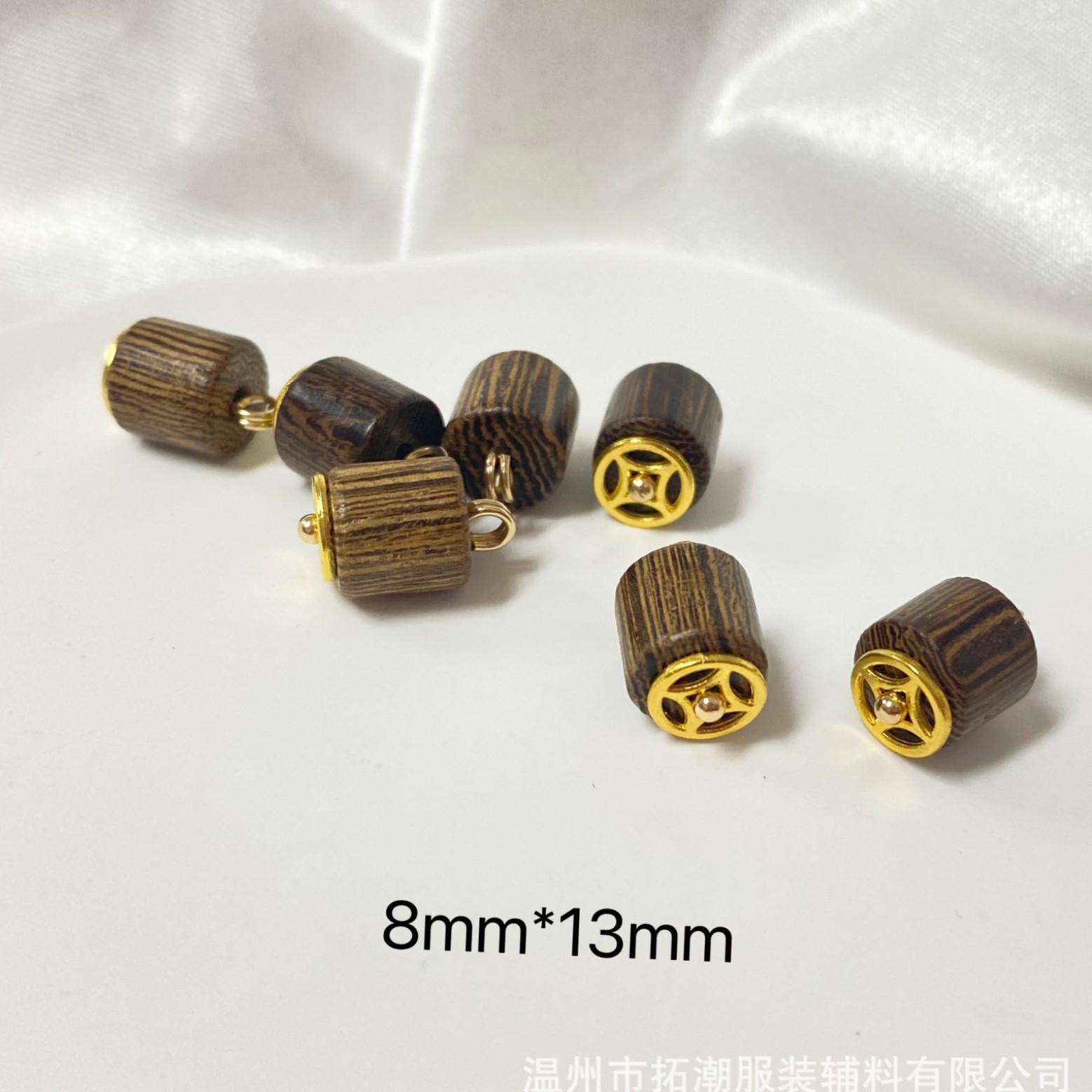 Colorful wood double-hold flat bead round bead buttons
