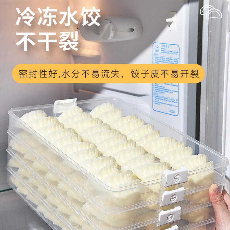 手提式饺子盒保鲜盒混沌盒冰箱收纳盒饭盒饺子盘收纳盒计时饺子|undefined