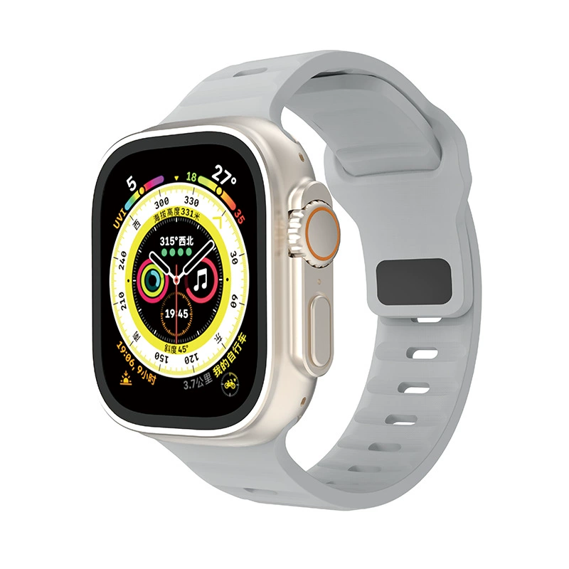 Подходит для Apple Watch Ultra9876543210 поколения SE, спортивный силиконовый ремешок с квадратной пряжкой и бриллиантами, новая модель