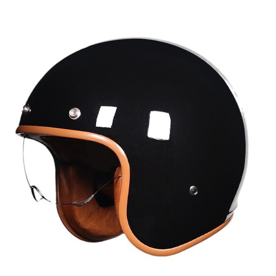 Orz Retro Motorcycle Helmet Men's and Women's Half Helmet Motorcycle Safety Helmet 3/4 Helmet Goggles Electric Vehicle Half Helmet