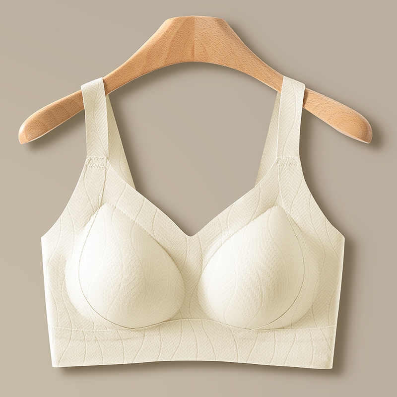 Ropa interior de espalda hermosa sin costuras, copa fija para mujer, sujetador de chaleco de soporte suave, sujetador antiflacidez, sin anillo de acero