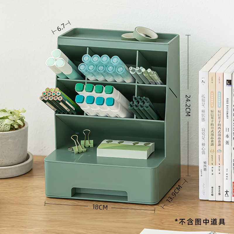 Insertar oblicuo titular de la pluma gran capacidad cajón caja almacenamiento estudiante Oficina escritorio moda creativa niños lindos Al Por Mayor