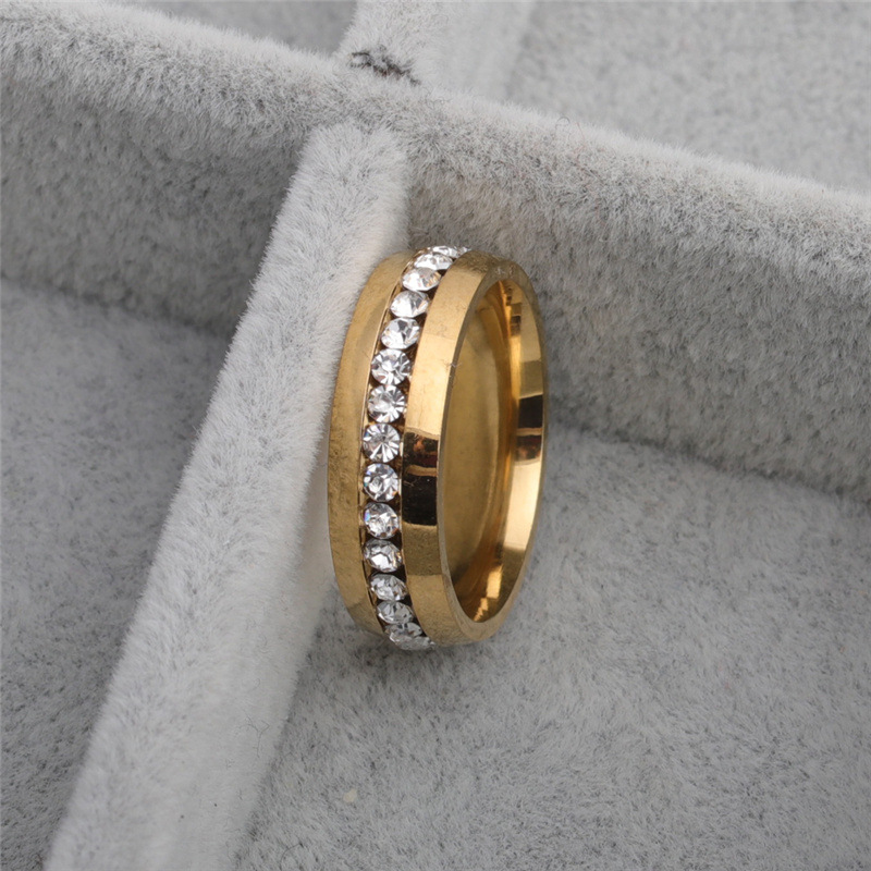 Bague Diamant Simple En Acier Titane display picture 5