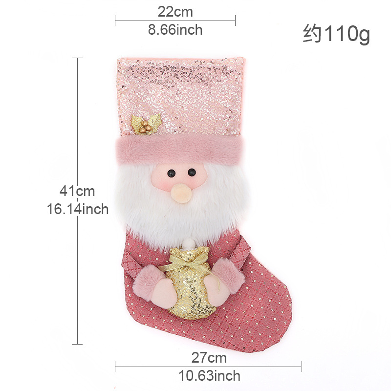 Calcetines de Navidad transfronterizos calcetines de regalo para niños colgantes de árbol de Navidad bolsas de caramelo decoración colgantes de decoración para el hogar de Navidad image 20