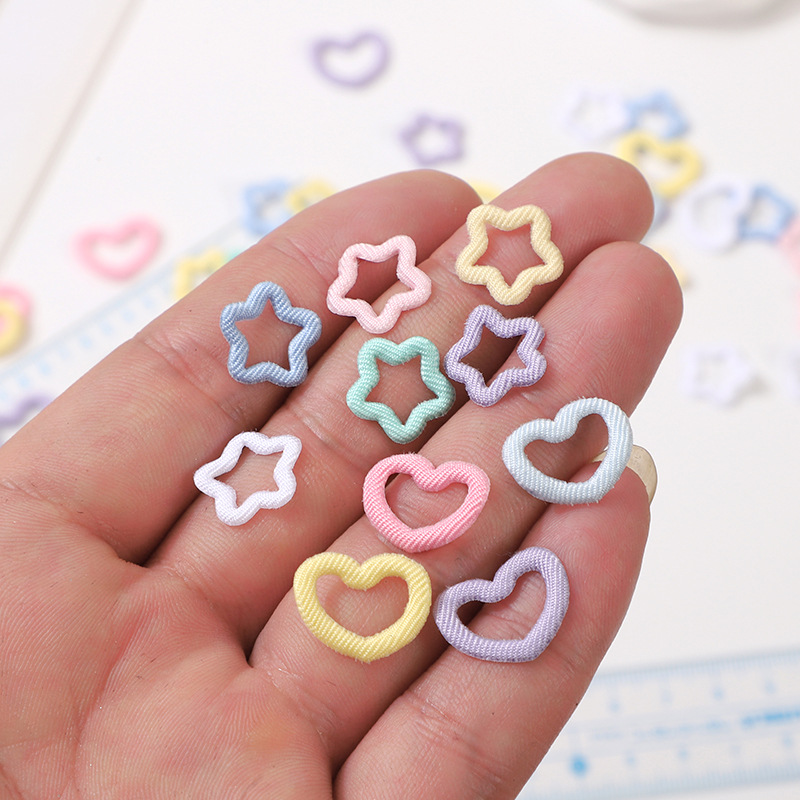 DIY Fabric Double-Sided Cut Out Heart Five-Pointed Star Two-Dimensional Clothes Bags Mobile Phone Case Decorative Accessories Wholesale